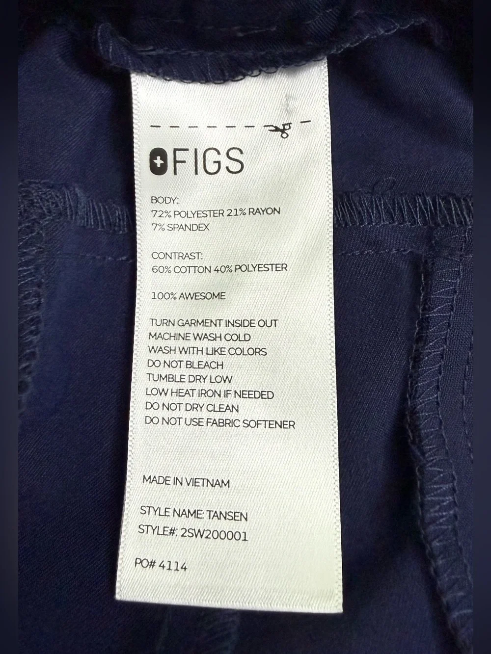 FIGS | Tansen Casual Scrub Pants | Navy | 5XL/S